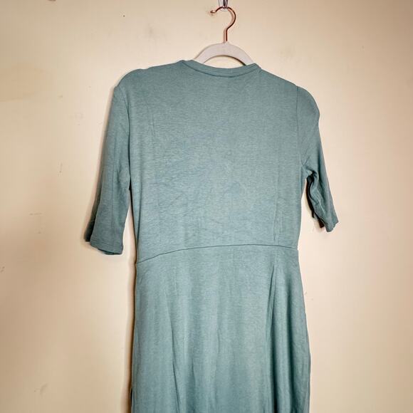 41 Hawthorn Blaise Dress Size Medium NWT Sage Green Ribbed Knit Faux Wrap - Picture 6 of 9